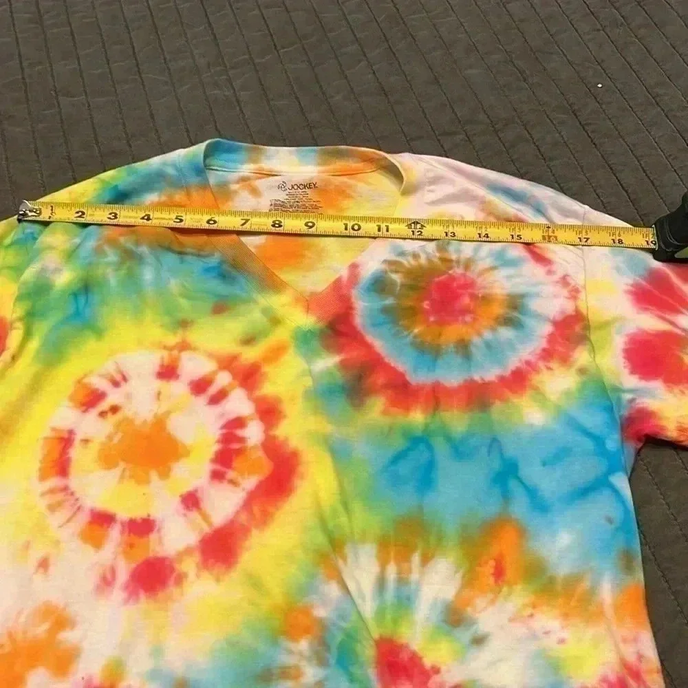 Handmade Tie Dye V Neck T-Shirt Size M